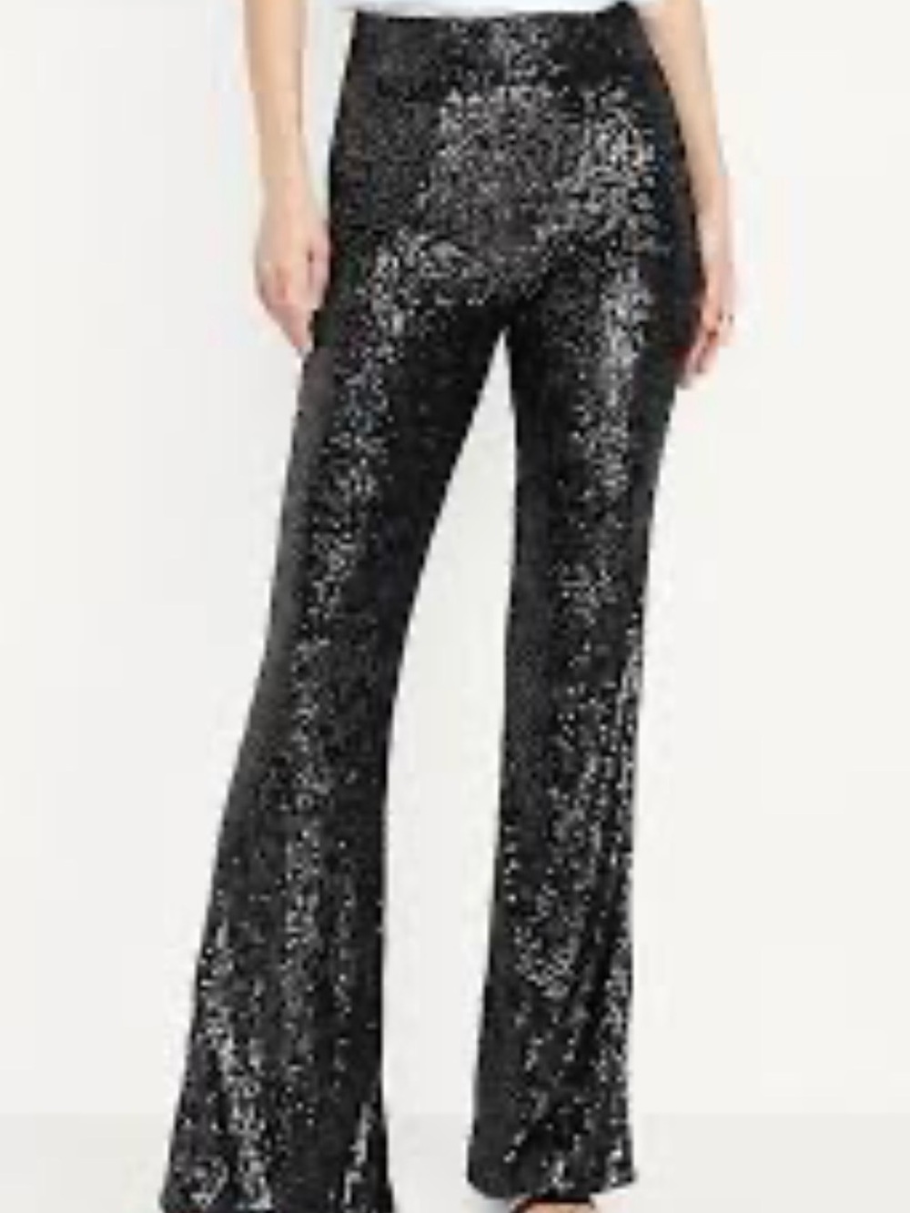 High-Waisted Sequin Flare Pants